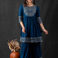 Blue Rayon embroidered  Kurta with embroidery work