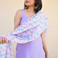 Beautiful Lavender Maska Cotton Suit Set With Pent And Dupatta