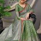 Beautiful Light Green Colour With Lichi Soft Silk Saree With Weaving Silver