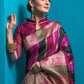 Jamun Tussar Silk Saree with unique Bishnoi broad Border