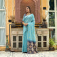 Blue Chanderi Silk Saree With Silver And Copper Zari Weaves