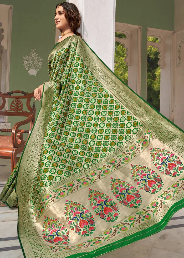 Soft Silk Bandhani Saree With Pure Jari Work
