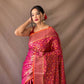 Rani Pure Patola Silk Saree With Contrast Meenakari