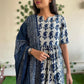 Blue Rayon Kurti Pent Dupatta Set