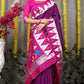 Soft Whine Silk Paithani Saree With Rich Pallu And Meenakari work