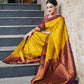 Gold Lichi Silk Banarasi Saree