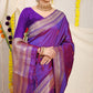 Kanchipuram Pure Light Purple Silk Handloom Saree