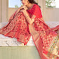 Red Soft Silk Bandhani Saree With Pure Jari Work