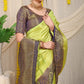 Green Pure Soft Silk Saree With Hand dying Soft Luxurious Fabric.