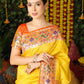 Yellow Banarasi Soft Silk Paithani Saree