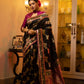 Black Soft Banarasi Silk Saree