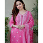 Cotton Pink Kurti With Dupatta Set