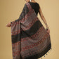 Black Ajarakh Digital Print Muslin Fabric Saree With Rich Glaze .