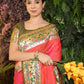 Orange Banarasi Soft Silk Paithani Saree
