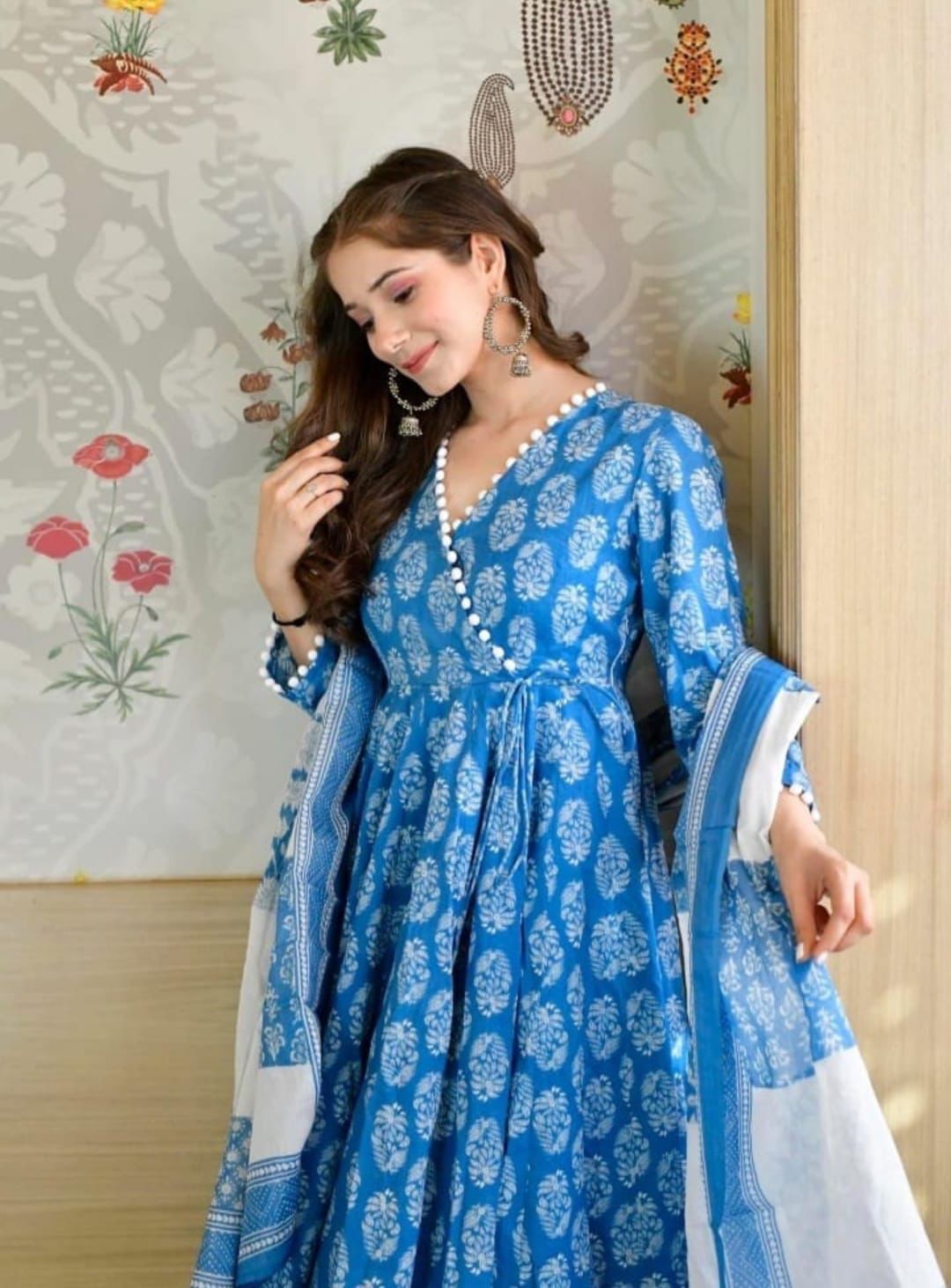 Beautiful Women's Floral Print Anarkali Gown