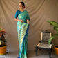 Blue Pure Patola Silk Saree With Contrast Meenakari