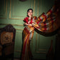 Red Tussar Silk Saree with unique Bishnoi broad Border