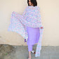 Beautiful Lavender Maska Cotton Suit Set With Pent And Dupatta