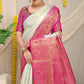 Cream Pure Soft Silk Saree With Hand dying Soft Luxurious Fabric.