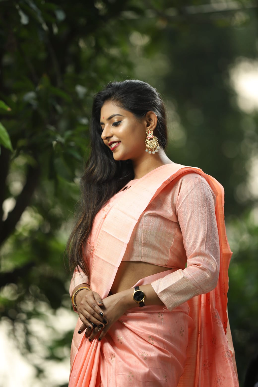 CantaLoupe Beautiful Softy Silk Saree With Zari woven Border