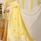 Kanchipuram Pure Yellow Silk Handloom Saree