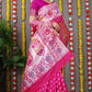Beautiful Pink Saree With Silk With Weaving Silver Zari