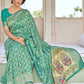 Mint Soft Silk Bandhani Saree With Pure Jari Work
