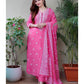 Cotton Pink Kurti With Dupatta Set