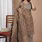 Coffee Straight Kurti With Pant