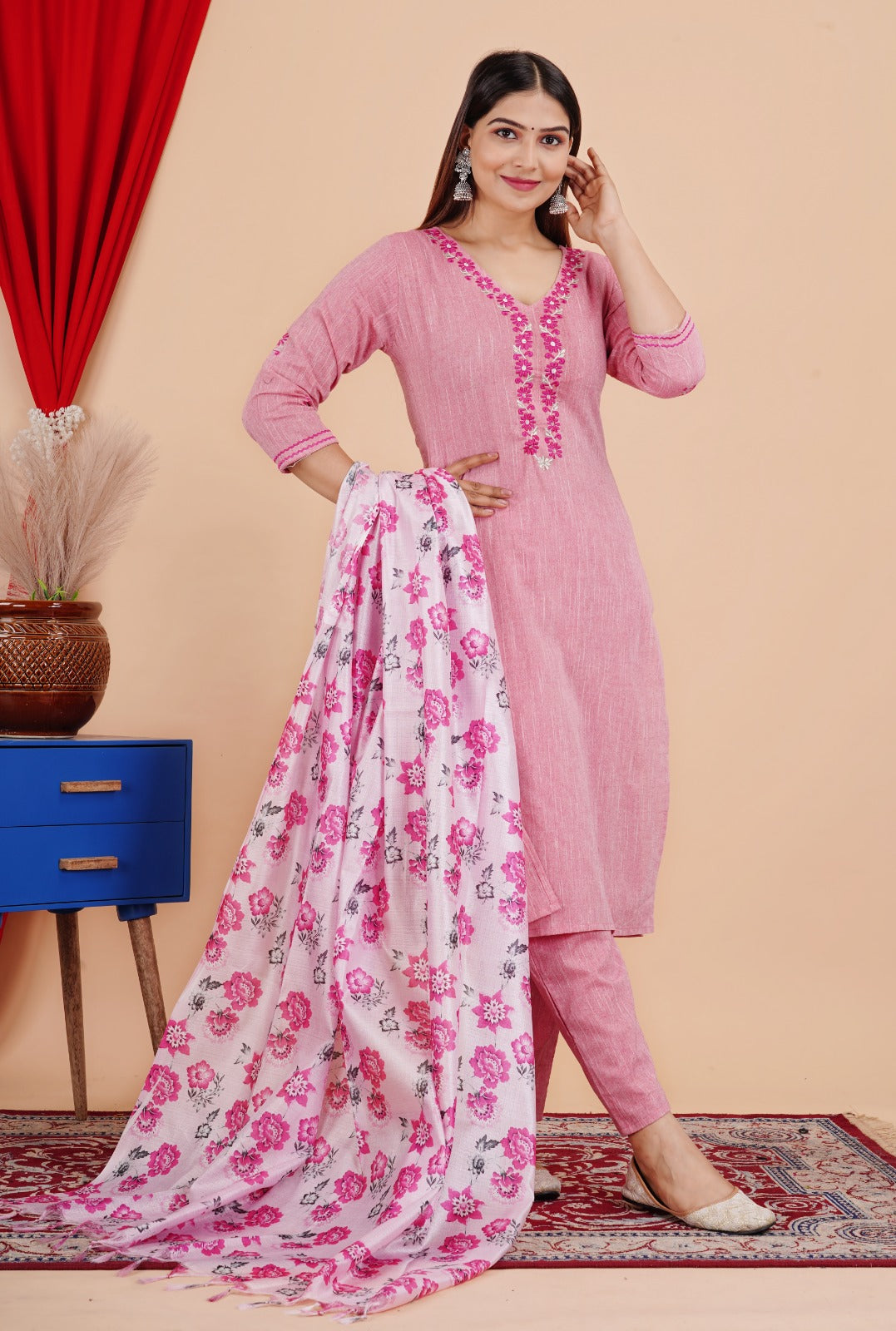 Cotton Straight Cut Kurta Set