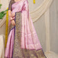 Purple Pure Soft Silk Saree With Hand dying Soft Luxurious Fabric.