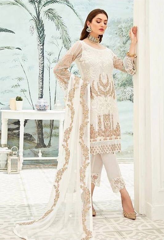 Embroidery Semi Stiched Faux Georgette Dress