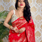 Pure Silk With Pure Zari Weaving Special Red Saree