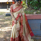 Cream Slab Weaving Soft Royal Saree