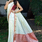 White Beautiful Rich Pallu Saree With Dolly Butti