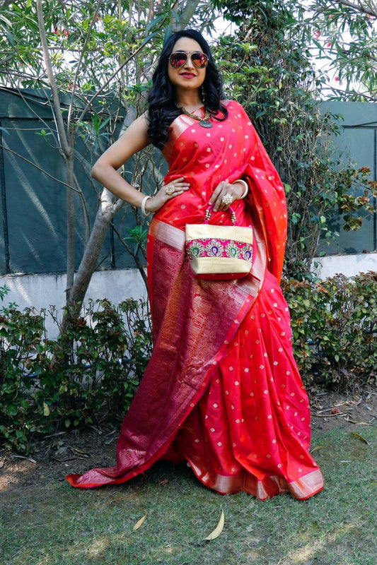 Pink Beautiful Rich Pallu Saree With Dolly Butti