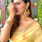 Yellow Pure Soft Organza With Mina Butta Saree