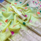 Yellow Pure Soft Organza With Mina Butta Saree