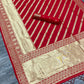 Red Leriya Pure Zari Weaving saree