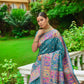 Sky Blue Soft Kashmiri Pashmina Silk Weaving Saree