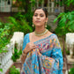 Sky Blue Soft Kashmiri Pashmina Silk Weaving Saree