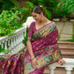 Wine Soft Kashmiri Pashmina Silk Weaving Saree