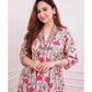 Flower Printed Kurta Set With Machine Embroidery