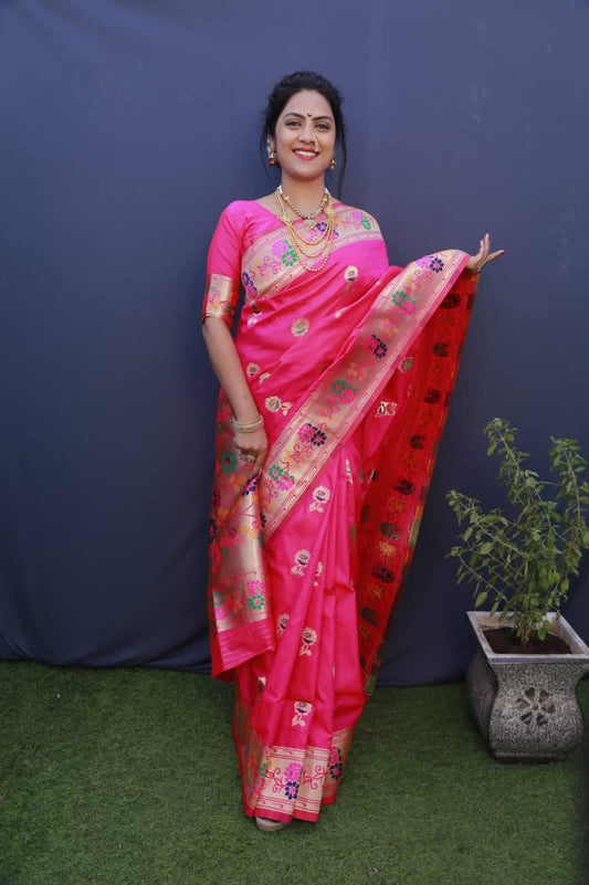 Rani Paithani Pure Silk Handloom Saree