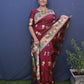 Wine Paithani Pure Silk Handloom Saree
