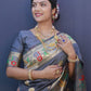 Grey Paithani Pure Silk Handloom Saree