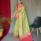 Green Pure Organza Weaved Saree With Jacquard Border