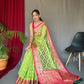 Green Pure Organza Weaved Saree With Jacquard Border
