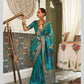 Sky Blue Handloom Weaving Silk Saree