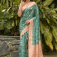 Green Soft Banarasi Silk Saree With All Over Zari Weaving Pattern